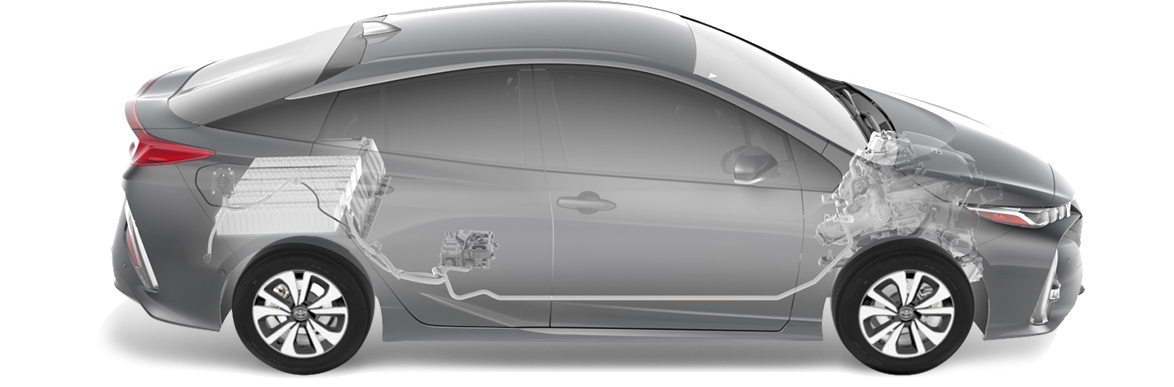 Схема гибридной установки в Toyota Prius Prime 2017