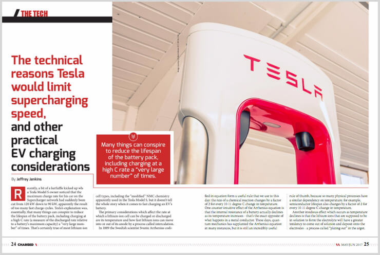 Публикация статьи в газете о зарядных станциях Tesla