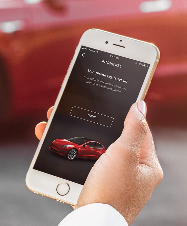 Приложение Tesla Model 3 в iPhone