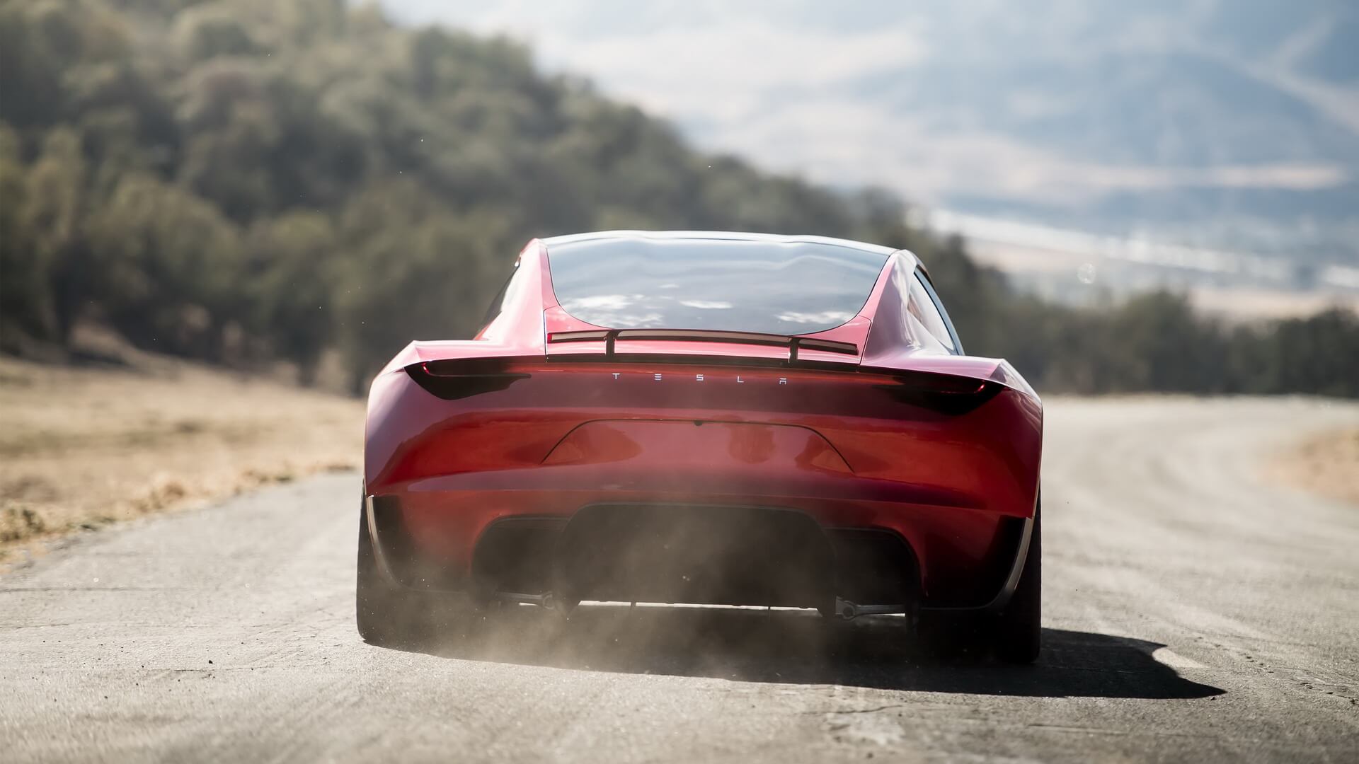 Tesla Roadster 2 — вид сзади