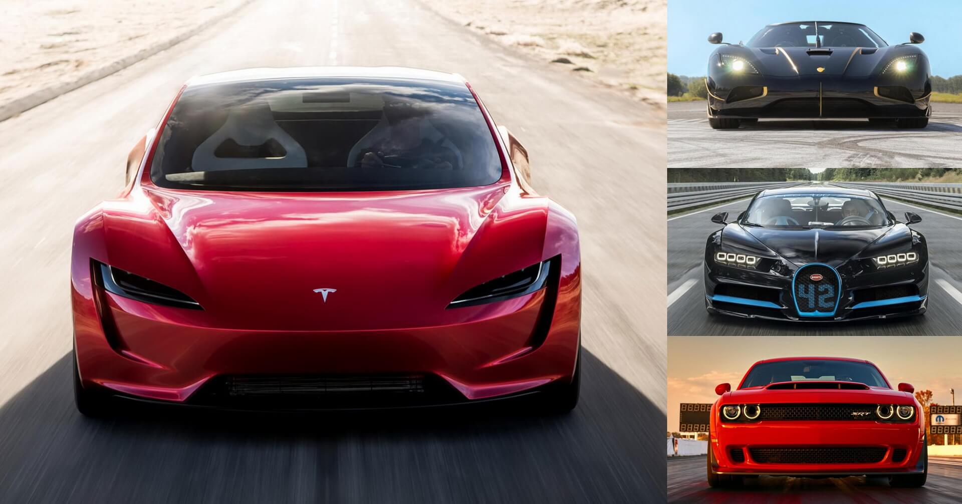 Tesla Roadster 2 против Bugatti Chiron, демона и сумасшедшего шведа —  новости ⚡ HEvCars