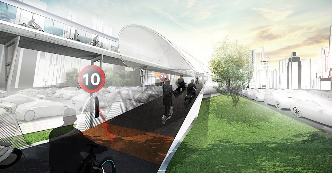 Концепция дороги Vision E³ Way для экологических видов транспорта 