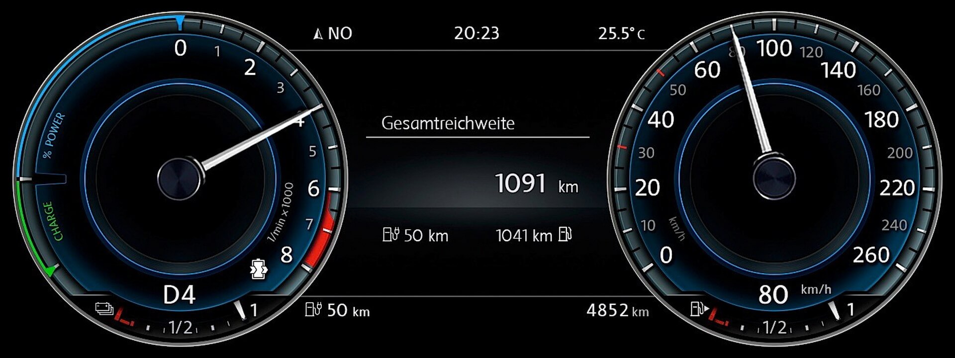 Цифровая панель приборов Volkswagen Passat GTE