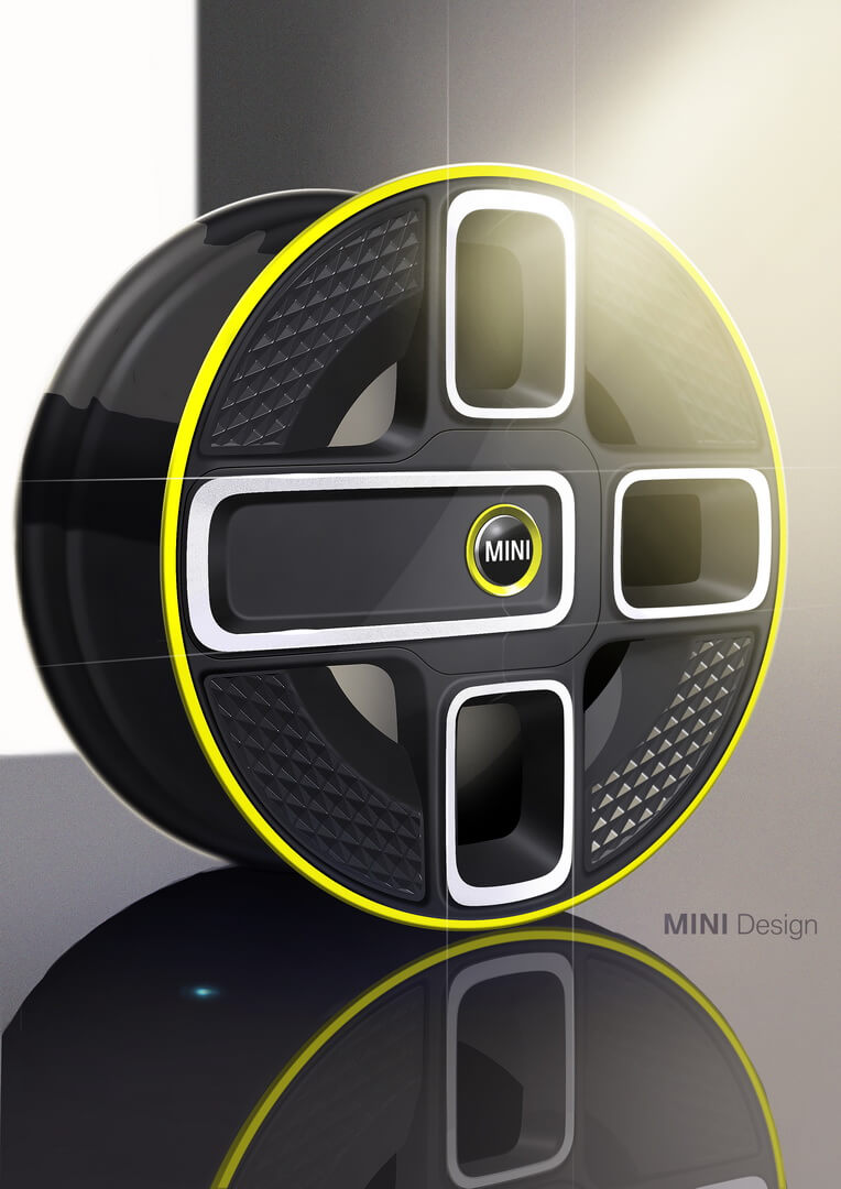 Дизайн колес электрического Mini
