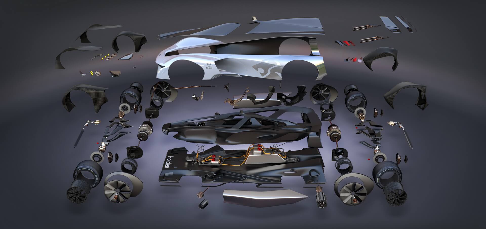 Новаторский концептуальный гоночный электрический автомобиль GM Holden Time Attack