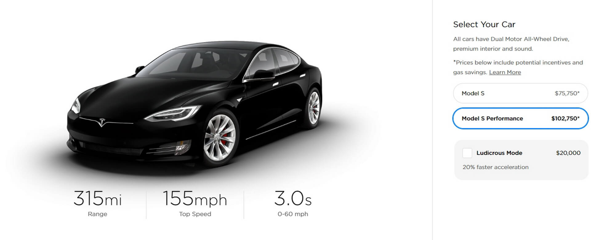 Tesla Model S Performance