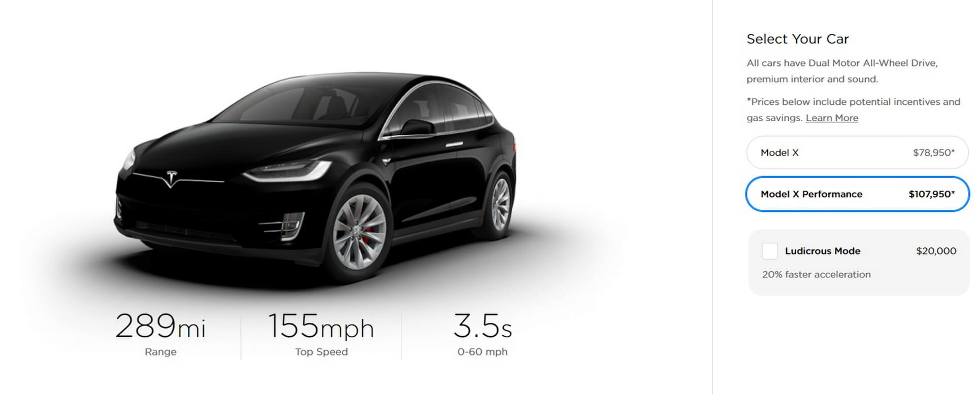 Tesla Model X Performance