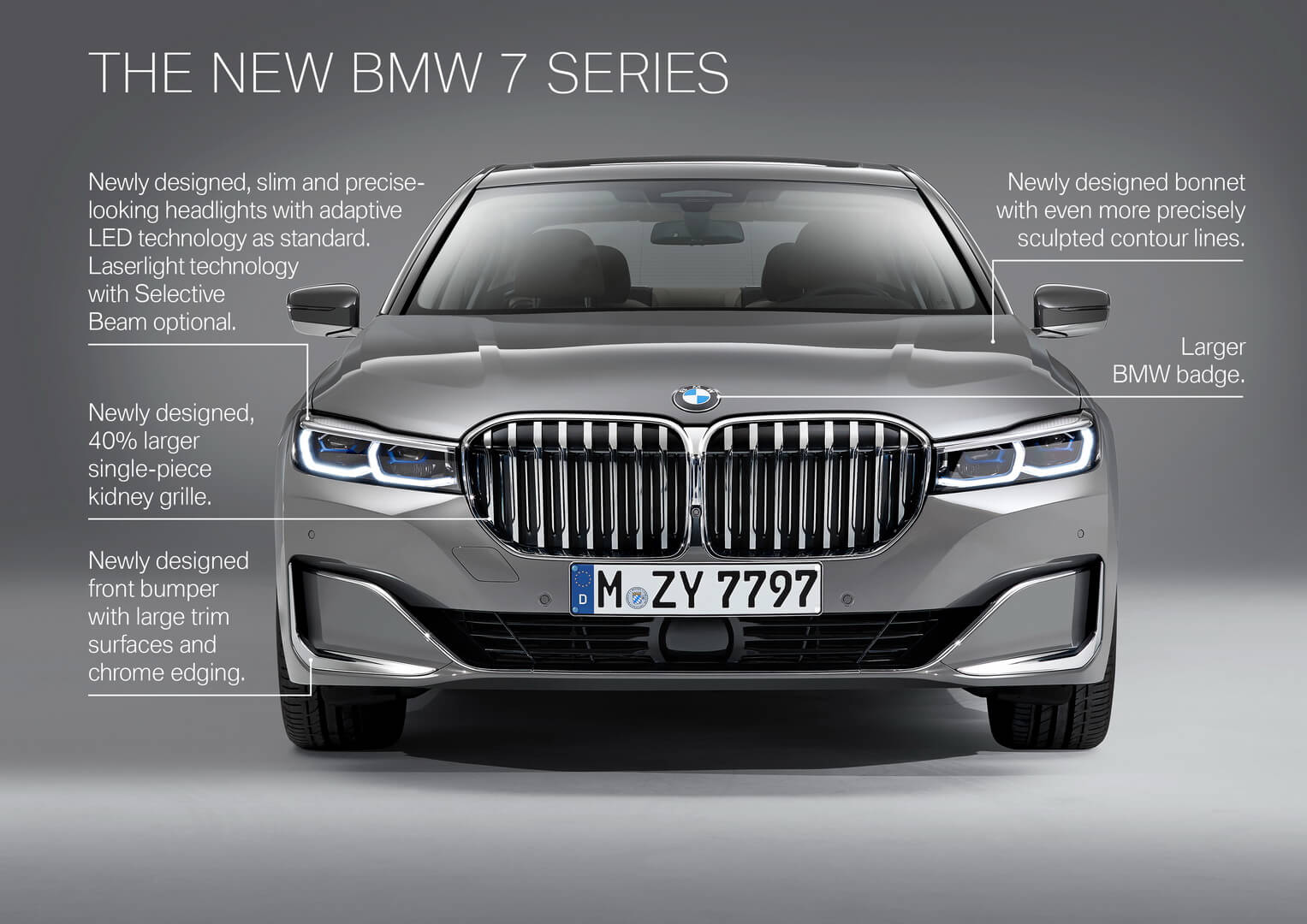Изменения передней части в BMW 7 Series 2019