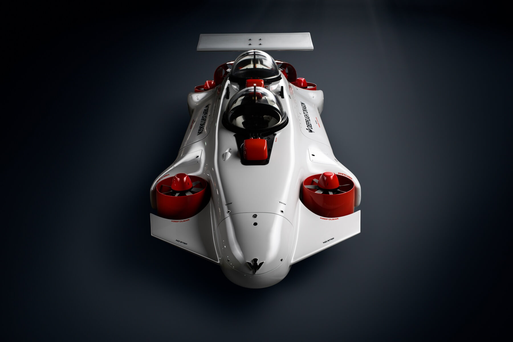 Электрическая субмарина DeepFlight Dragon - вид спереди