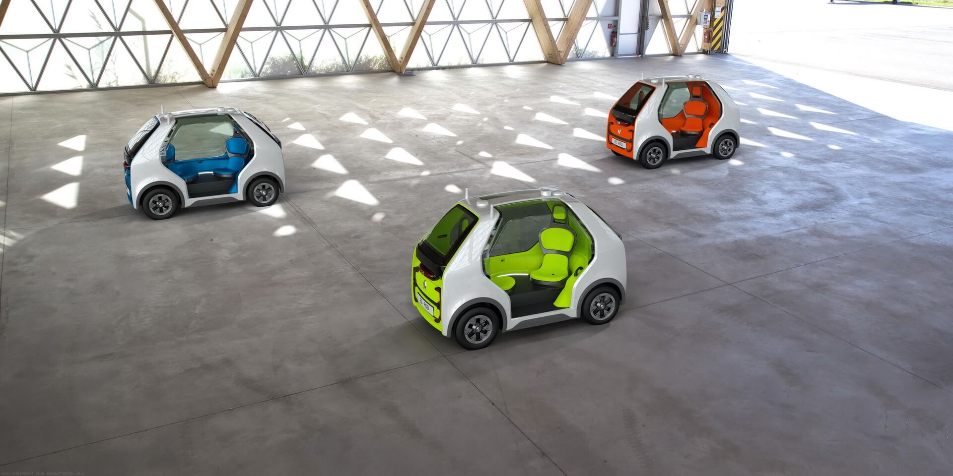 Renault EZ-POD может объединятся в составы для перевозки небольших групп
