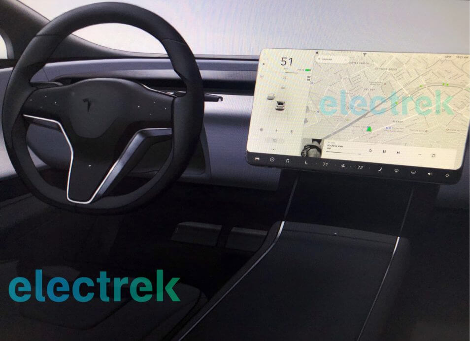 Предполагаемый интерьер Tesla Model S © electrek.co