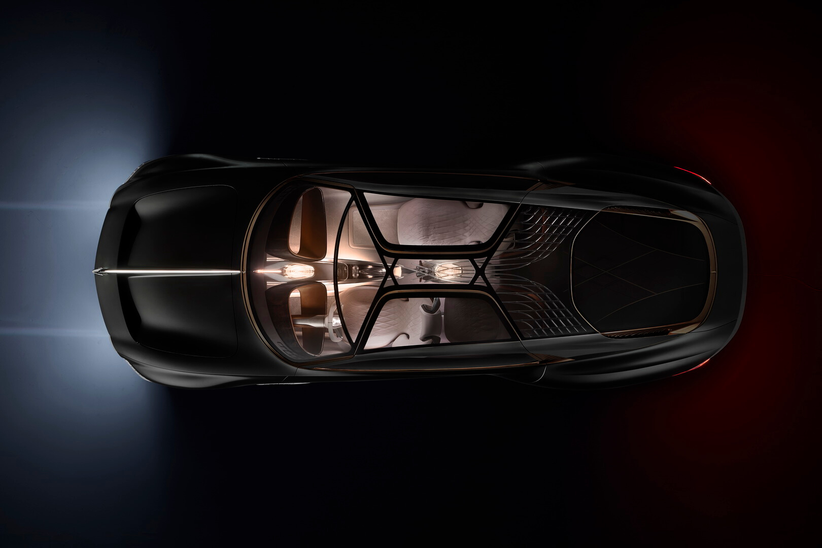 Вид сверху на роскошный Bentley EXP 100 GT