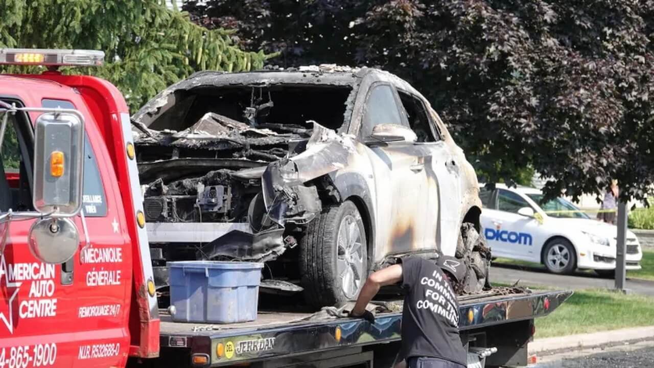 Электромобиль Hyundai Kona загорелся и «взорвался» в гараже у канадца летом 2019 года