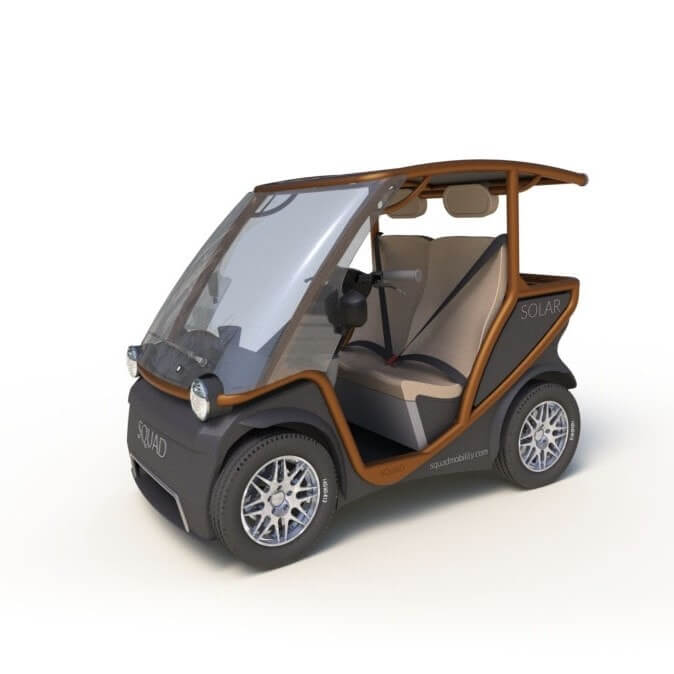 Солнечный электромобиль Squad Mobility размером с гольф-кар