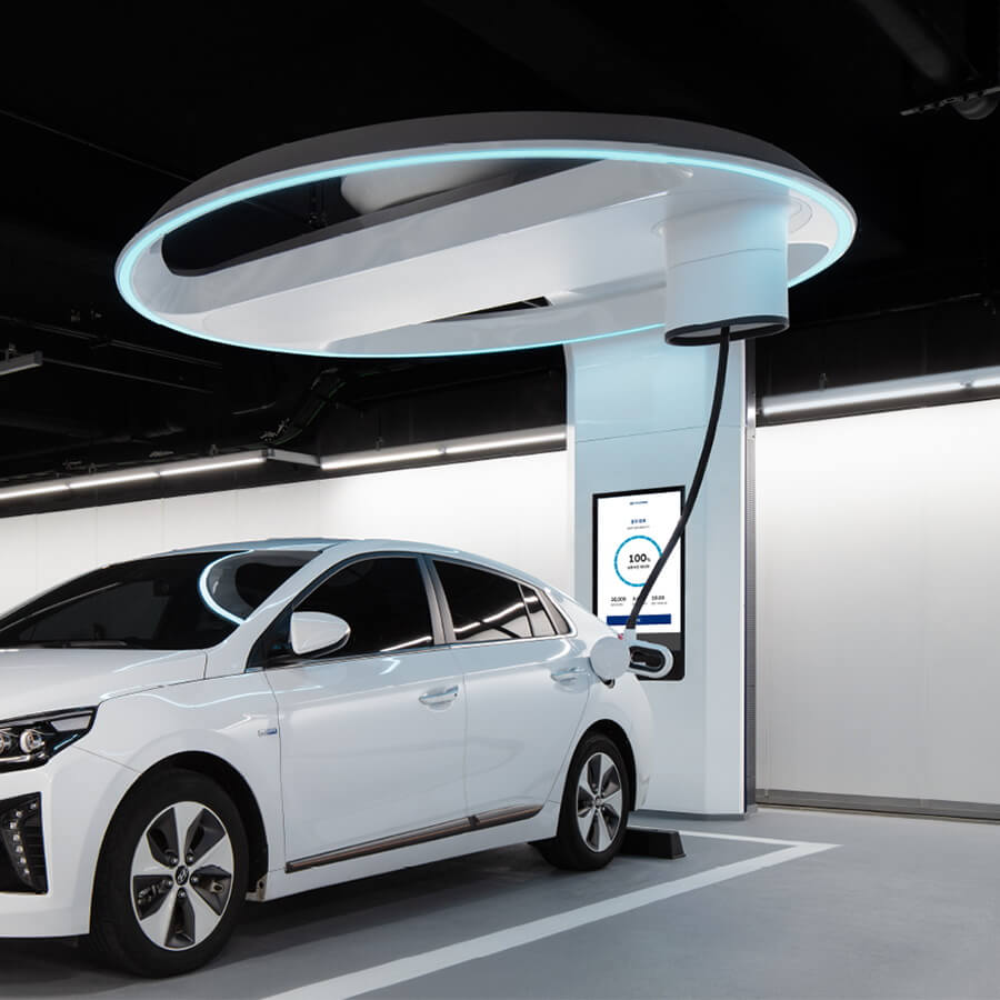 Концепция сверхбыстрой зарядной станции Hyundai Hi-Charger на 350 кВт