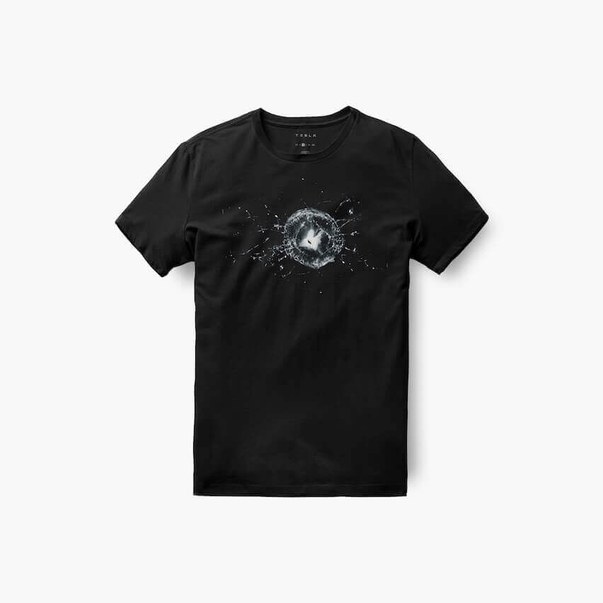 «Пуленепробиваемая» футболка с разбитым стеклом Cybertruck