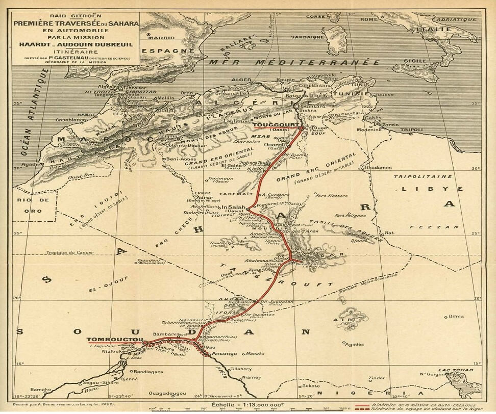 Карта путешествия через Сахару