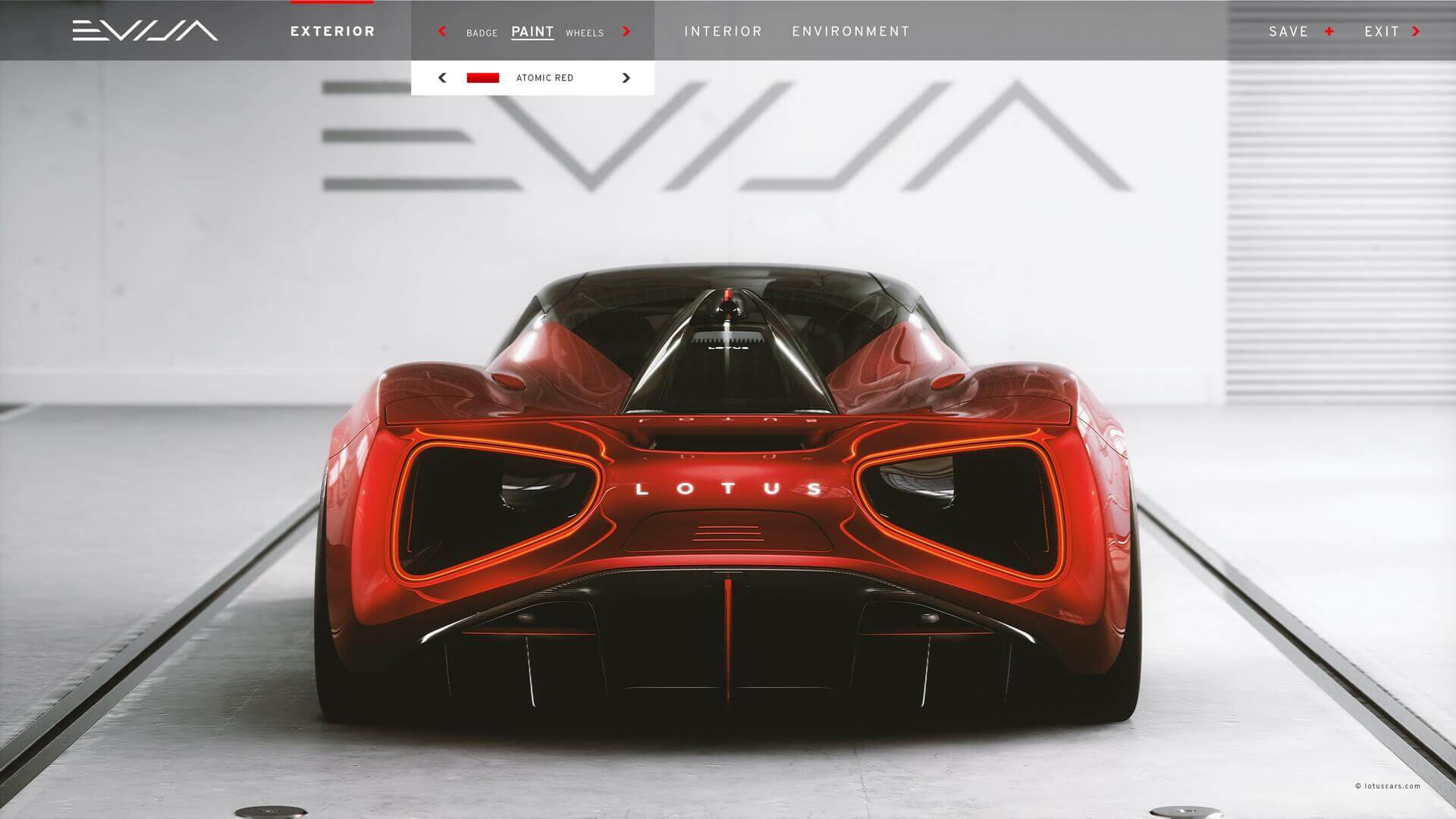 Lotus Evija из онлайн-конфигуратора