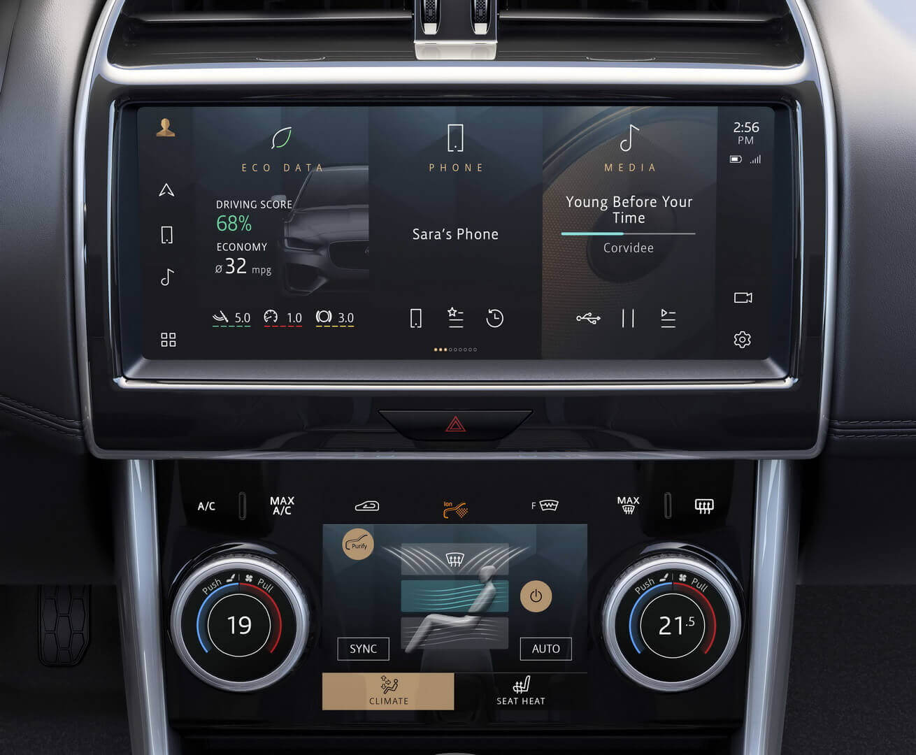 Jaguar XE оснащен современной информационно-развлекательной системой Pivi Pro от Jaguar