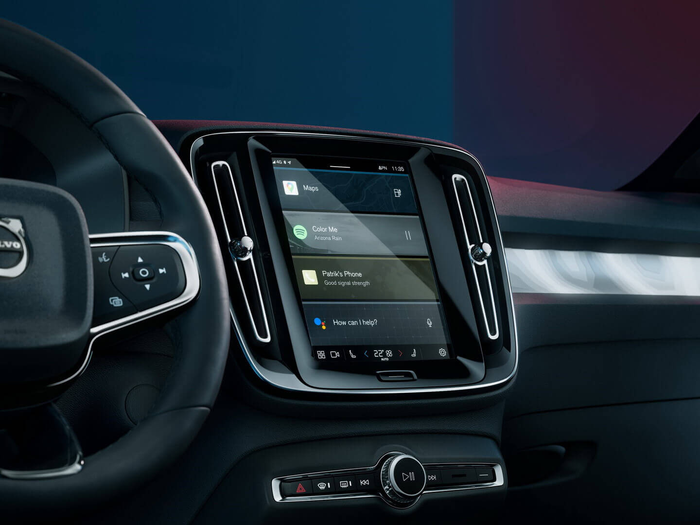 Volvo C40 Recharge поставляется с информационно-развлекательной системой Google Android