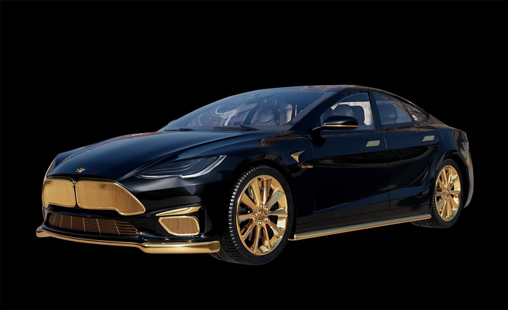 Caviar покрыл золотом Tesla Model S Plaid+