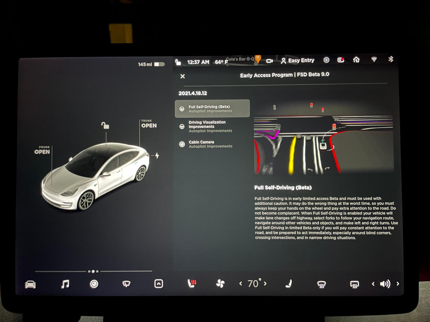 Tesla выпустила бета-версию автопилота Full Self Driving V9