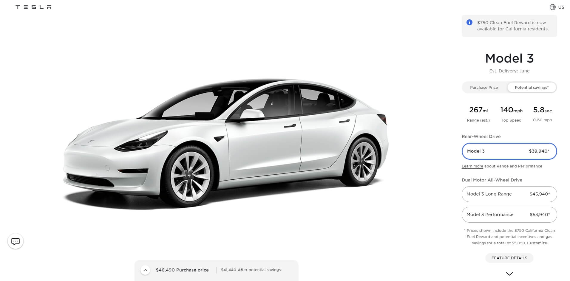 Tesla Model 3 Standard Range Plus (SR+) теперь называется Tesla Model 3 (RWD)
