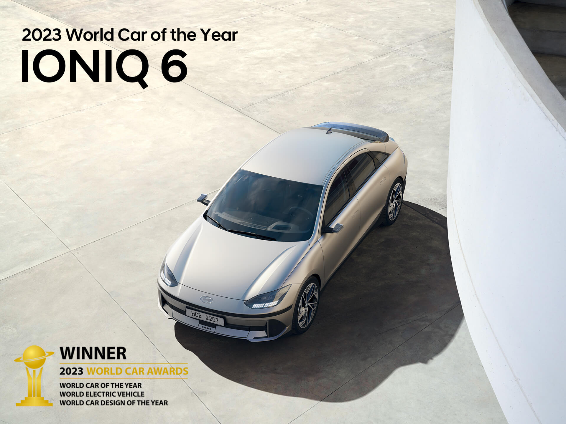 Електричний стрімлайнер Hyundai IONIQ 6 отримав престижні нагороди: Всесвітній автомобіль року, Всесвітній електромобіль року і Найкращий автомобільний дизайн року